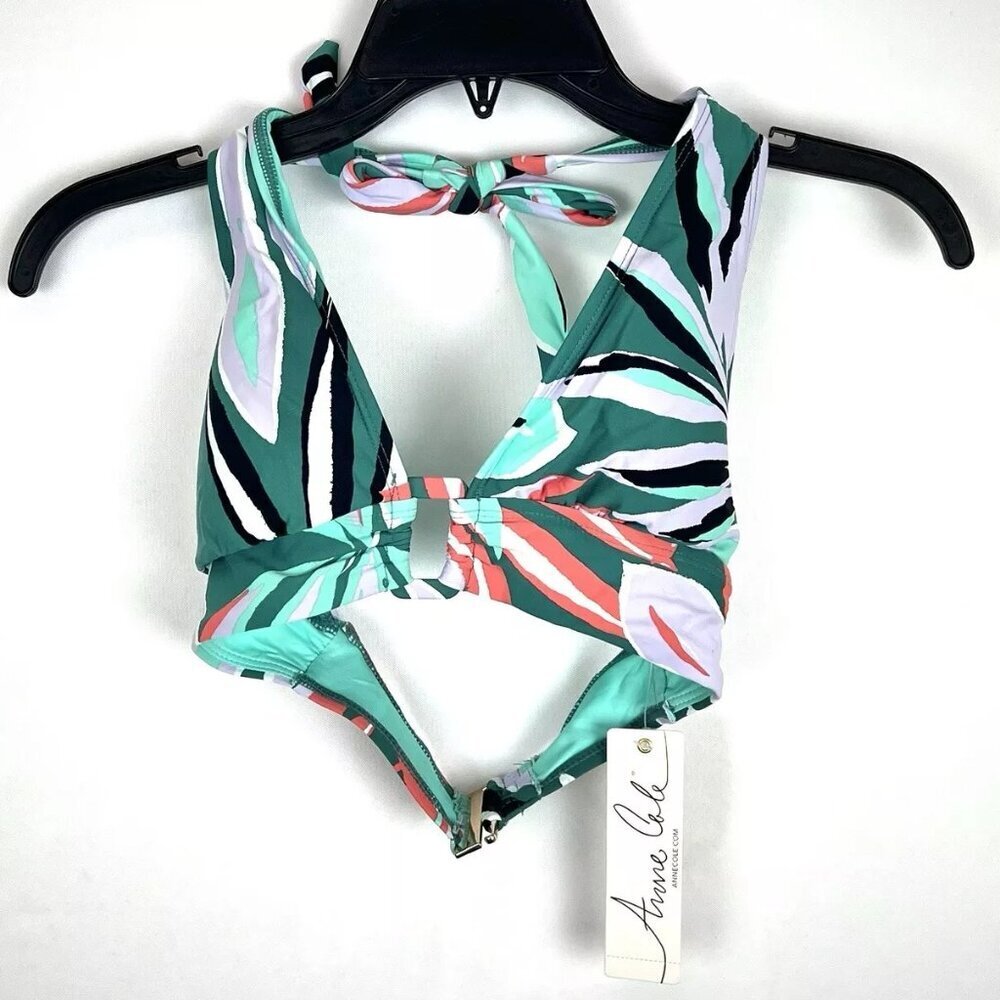 Anne Cole Women’s Blue/Green Halter Bikini Top Size Small